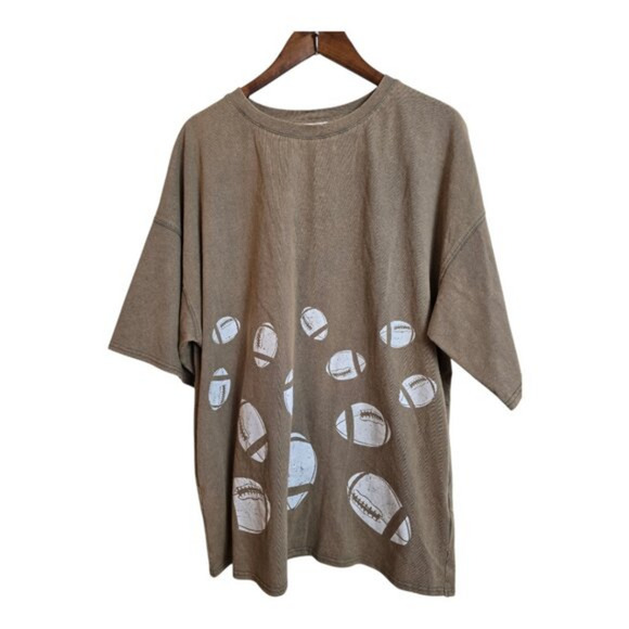 Fantastic Fawn Brown Mini Dress with Football Print - Picture 1 of 12